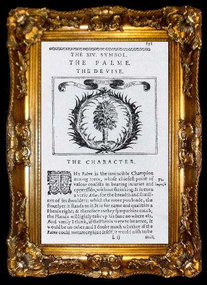 framed  Henry Hawkins The palm as an emblem of Chastity, ta009-2